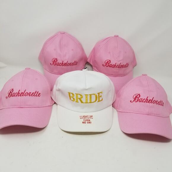 Bridal NEW Bachelorette‎ Party Ball Caps Set 4 +1 Comfortable Bride Cap One Size
